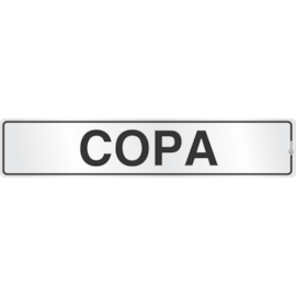 PLACA SINALIZADORA ADESIVA EM ALUMINIO - COPA