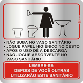 PLACA SINALIZADORA ADESIVA EM ALUMINIO PROCEDIMENTO FEMININO  PLACA SINALIZADORA ADESIVA EM ALUMINIO PROCEDIMENTO FEMININO