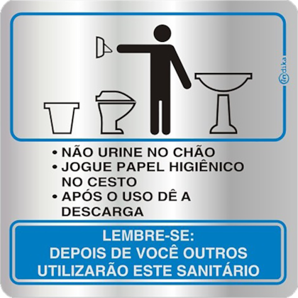 PLACA SINALIZADORA ADESIVA EM ALUMINIO PROCEDIMENTO MASCULINO 