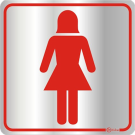 PLACA SINALIZADORA ADESIVA EM ALUMINIO SANITARIO FEMININO PLACA SINALIZADORA ADESIVA EM ALUMINIO SANITARIO FEMININO