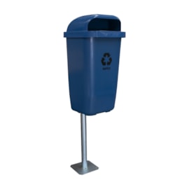 POSTE COM BASE E 1 COLETOR DE 50 LITROS AZUL POSTE COM BASE E 1 COLETOR DE 50 LITROS AZUL