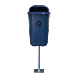 POSTE COM BASE E 1 COLETOR DE 50 LITROS AZUL POSTE COM BASE E 1 COLETOR DE 50 LITROS AZUL