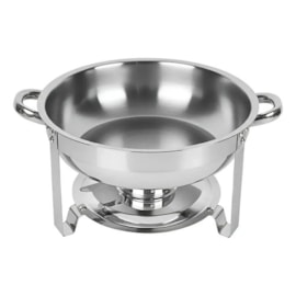 RECHAUD REDONDO COM TAMPA 4L EM ACO INOX COM FOGAREIRO TL801