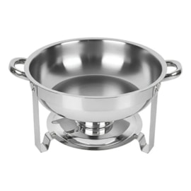 RECHAUD REDONDO COM TAMPA 6L EM ACO INOX COM FOGAREIRO TL802