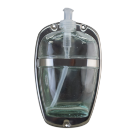 SABONETEIRA DE PAREDE EM VIDRO E INOX PARA ALCOOL GEL E SABONETE LIQUIDO  SABONETEIRA DE PAREDE EM VIDRO E INOX PARA ALCOOL GEL E SABONETE LIQUIDO