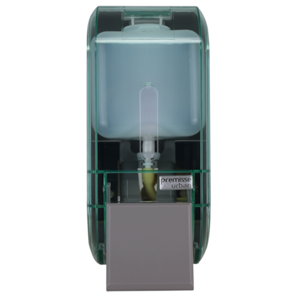 SABONETEIRA DISPENSER COMPACTA GLASS VERDE ALCOOL GEL E SABONETE LIQUIDO