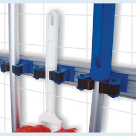 SUPORTE DE VASSOURAS E RODOS ORGANIZADOR BRALIMPIA PARA 6 ACESSORIOS  SUPORTE DE VASSOURAS E RODOS ORGANIZADOR BRALIMPIA PARA 6 ACESSORIOS