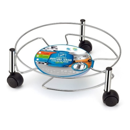 SUPORTE MULTIUSO ESPECIAL CROMADO C/ RODAS