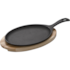 TABUA PARA CHURRASCO MIX GRIL OVAL FERRO E BASE MADEIRA TECA